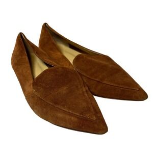 Aeyde‎ Suede Pointed Toe Flats Made in Italy Size EU39.5 US 9  Brown